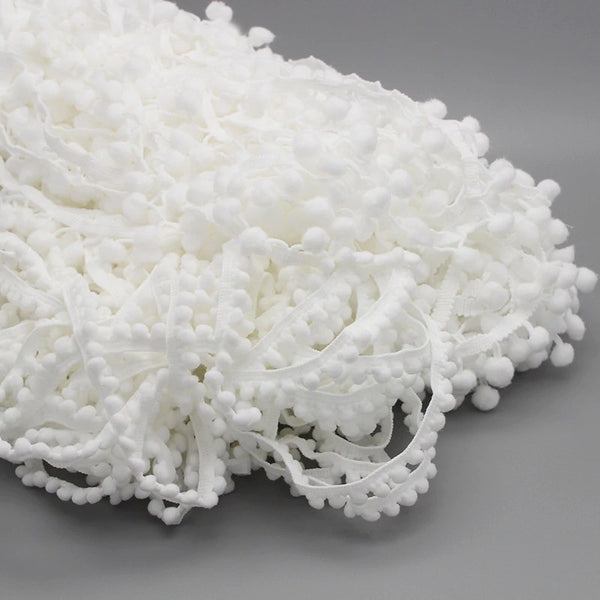 white pom pom lace